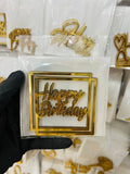 Happy Birthday Acrylic Tag Pack of 5 (design 7)
