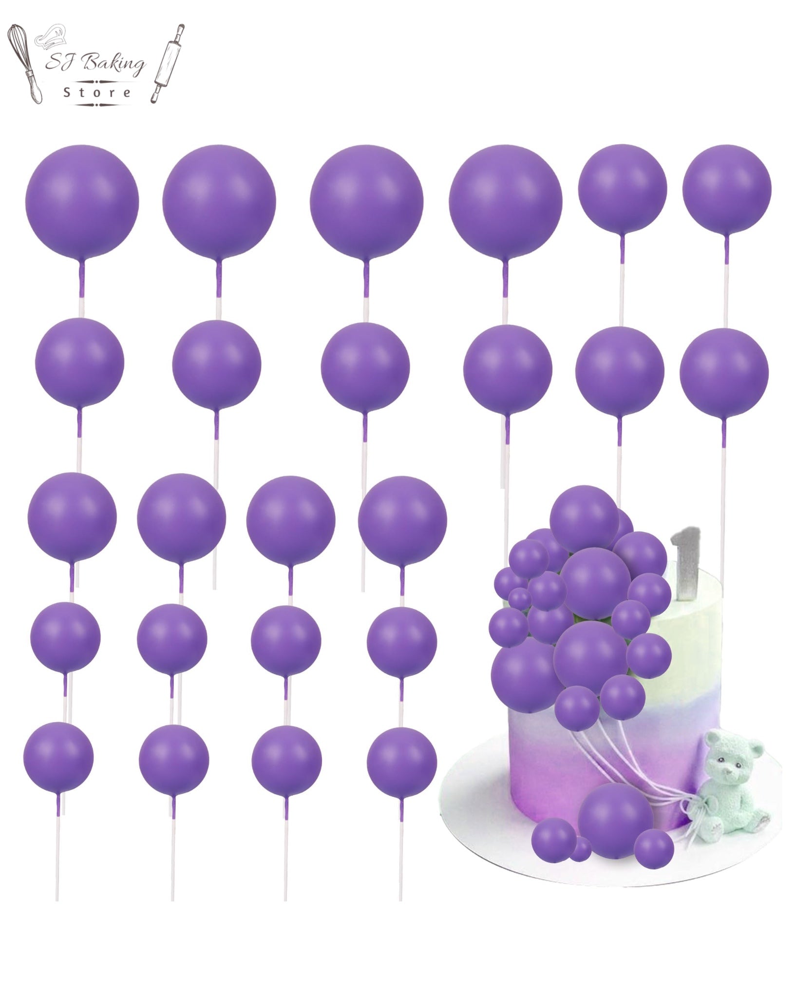 Deep Purple Color Faux Balls