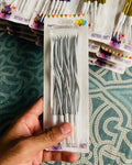 Silver Curve Birthday Candles For Cake Decoration