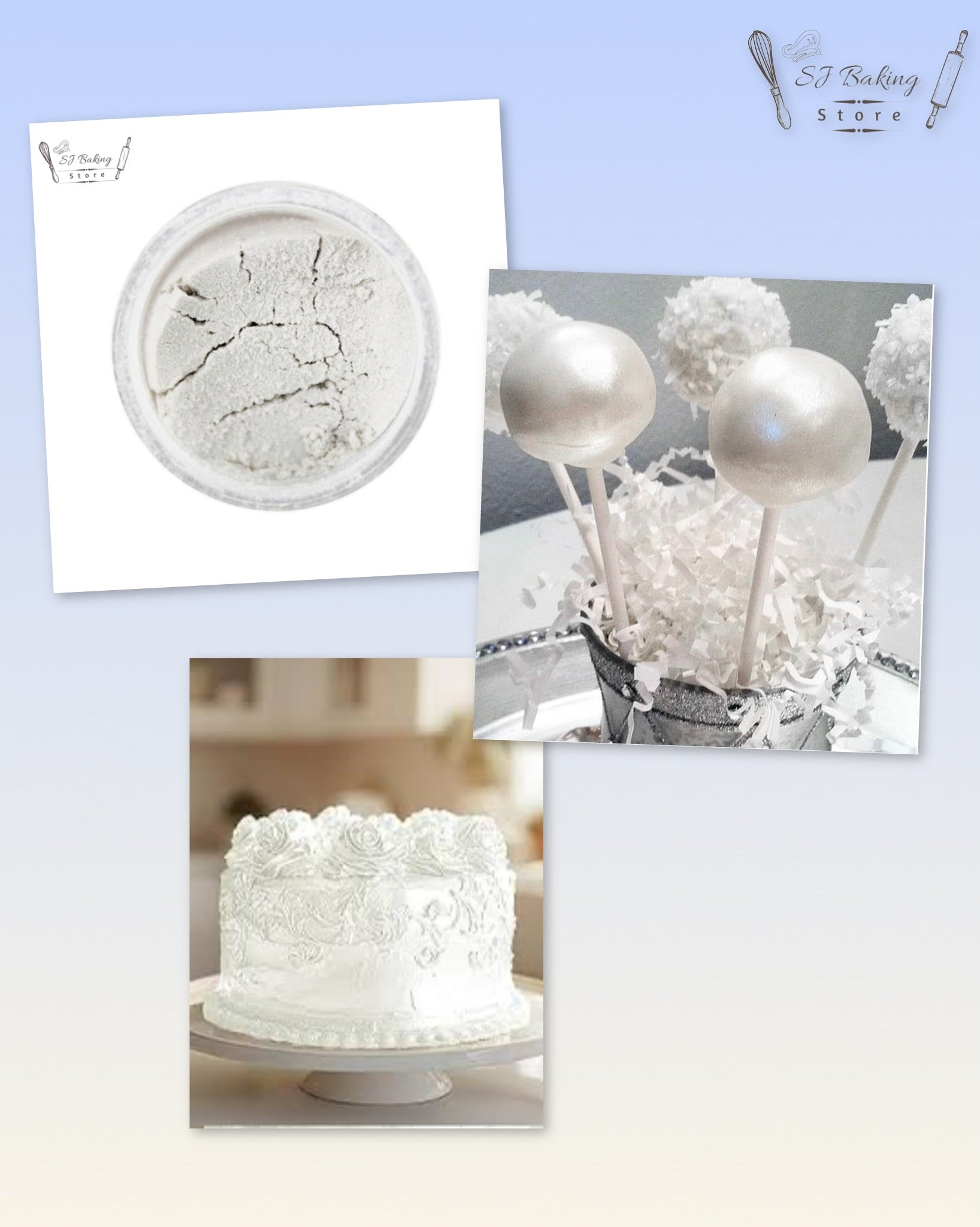 Edible White Gliter For Cake Decoration