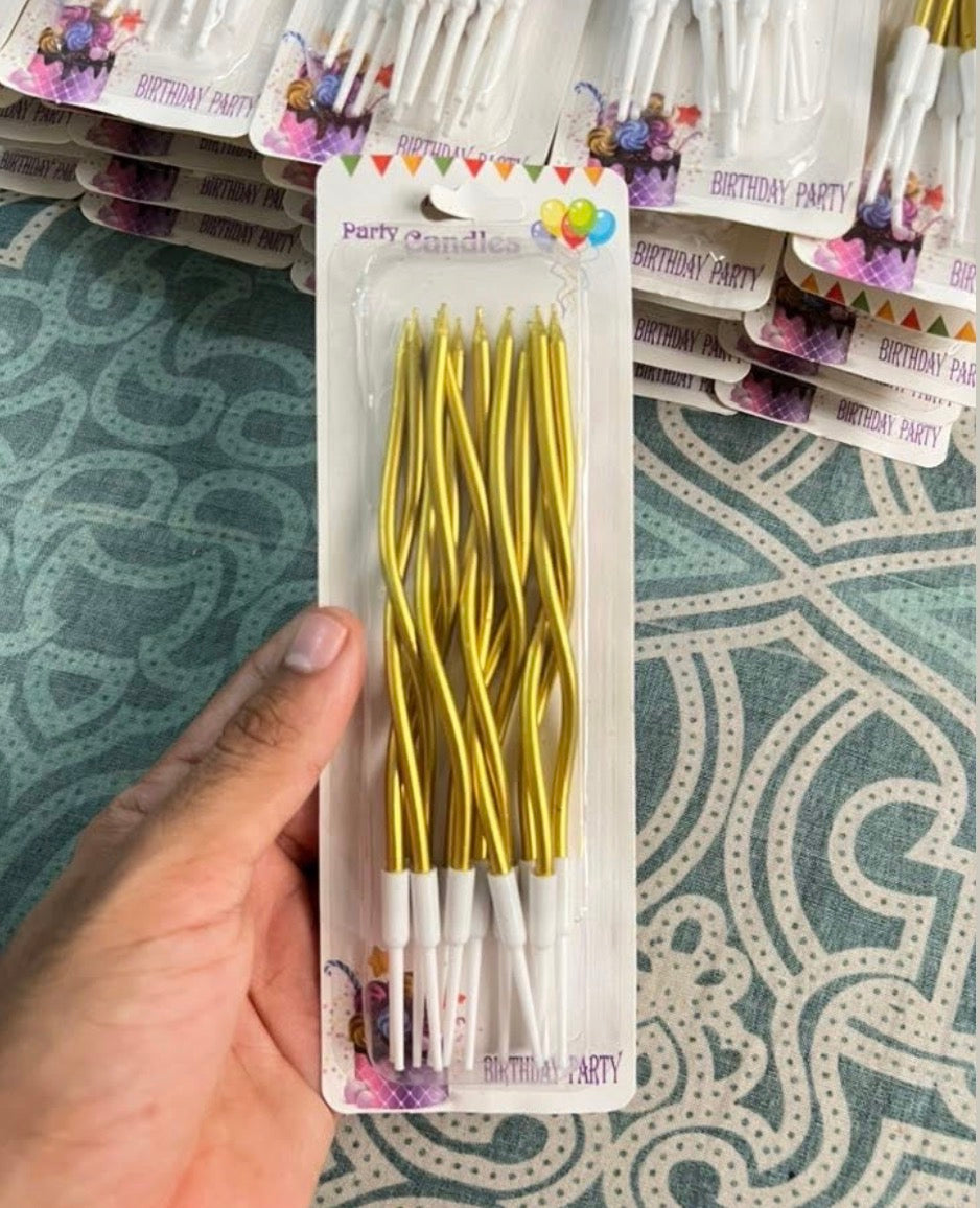 Golden Curve Birthday Candles For Cake Decoration