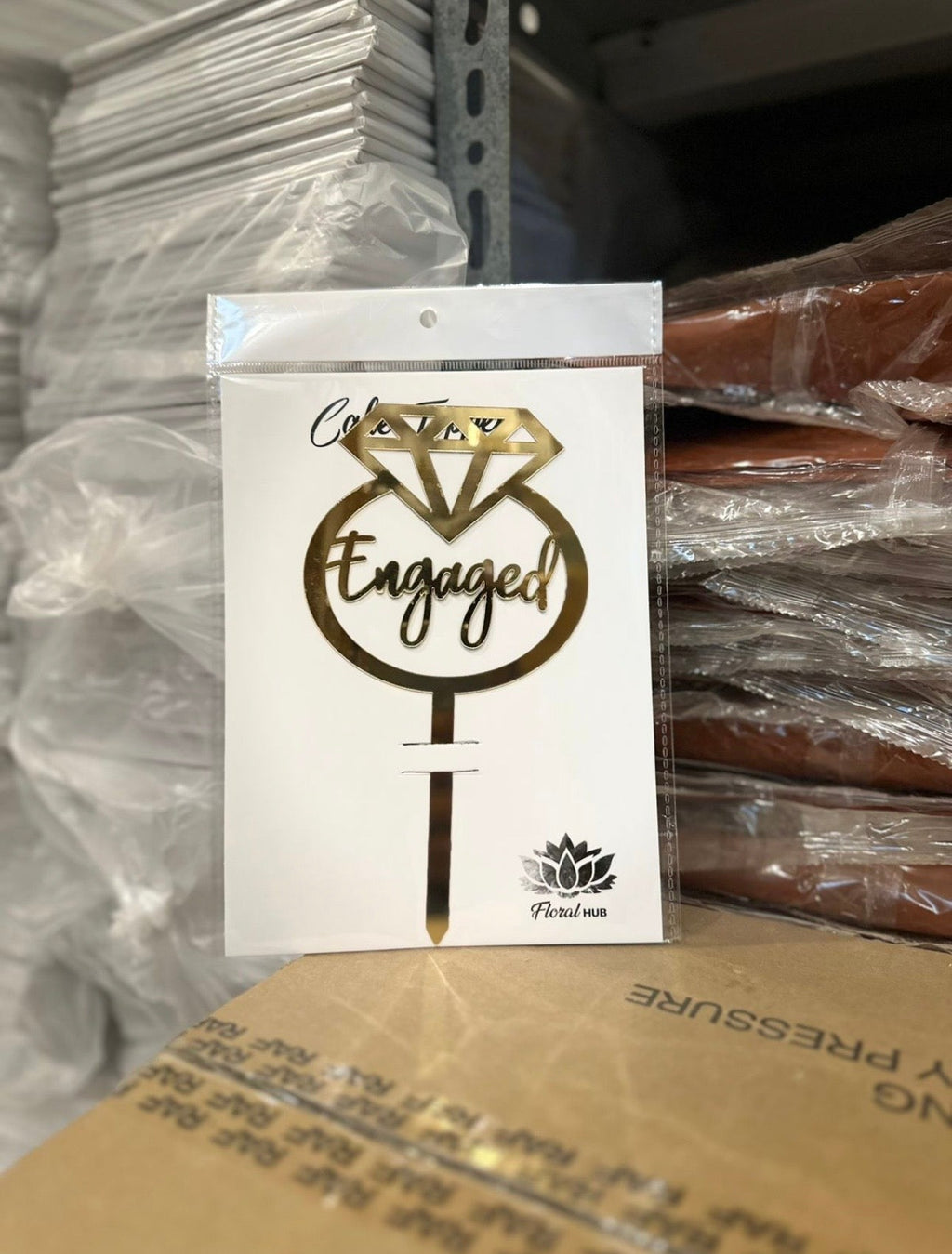 Engaged Acrylic Cake Topper