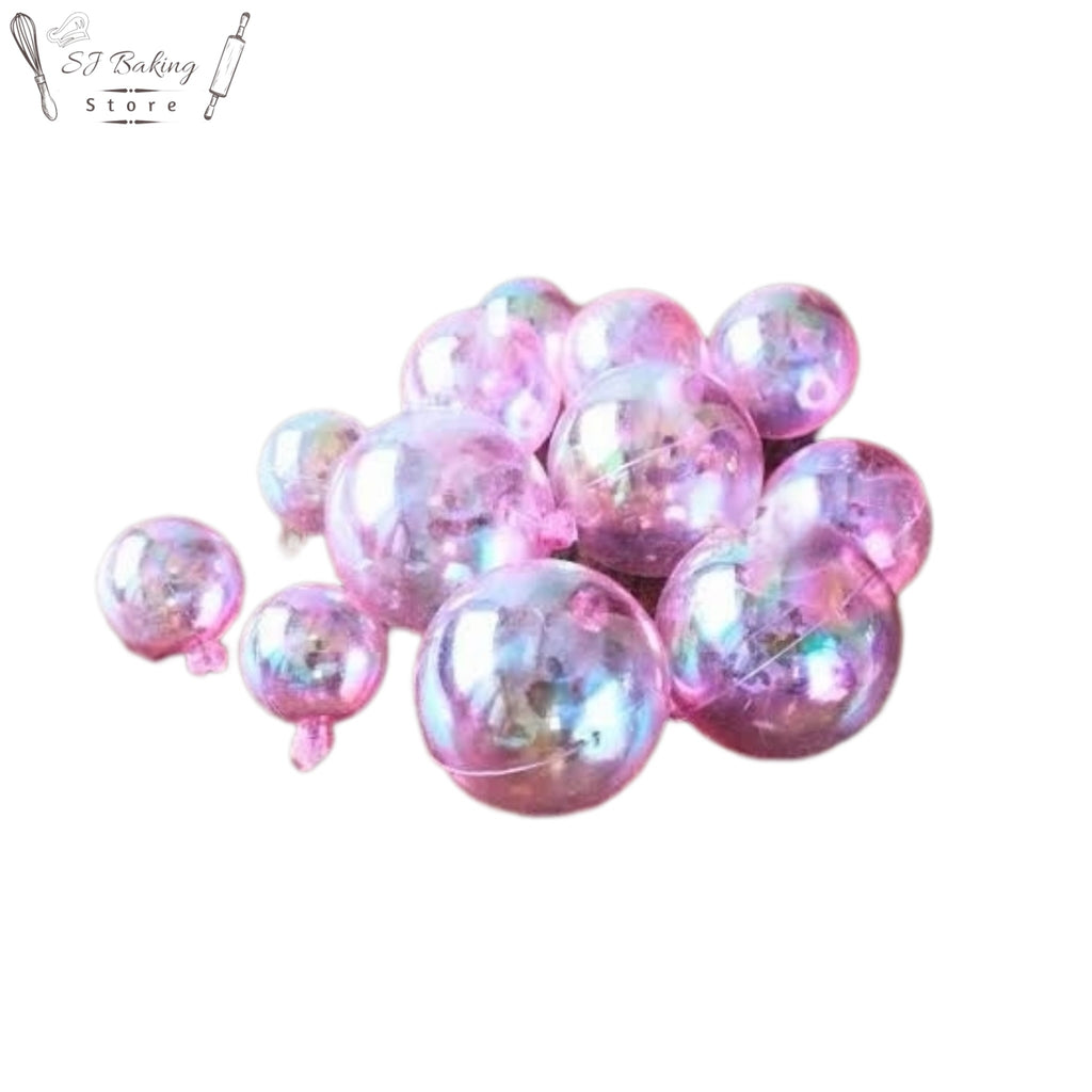 Transparent Pink Color Faux Balls Topper