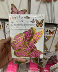 3D Pink & Gold  Butterflies Pack of 12Pcs