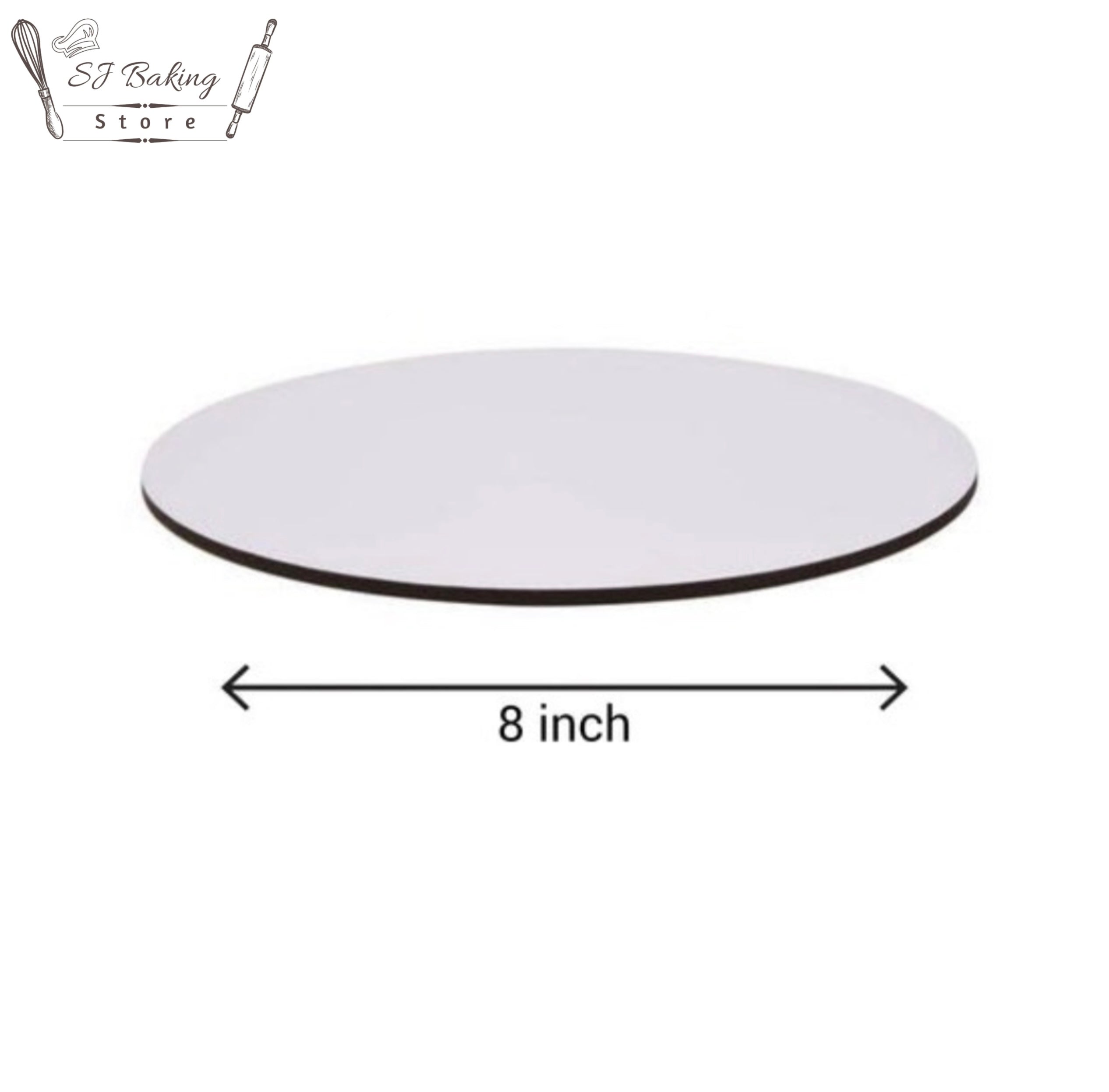 8 Inch White Round Cake Base