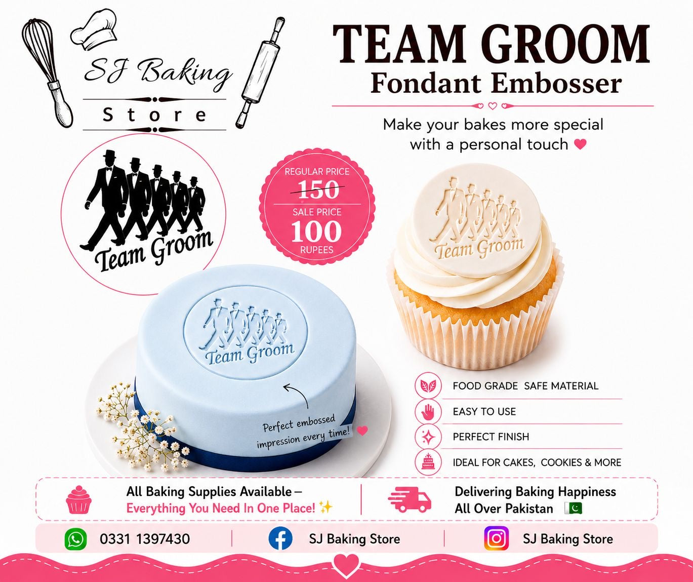 Team Groom Fondant Embosser