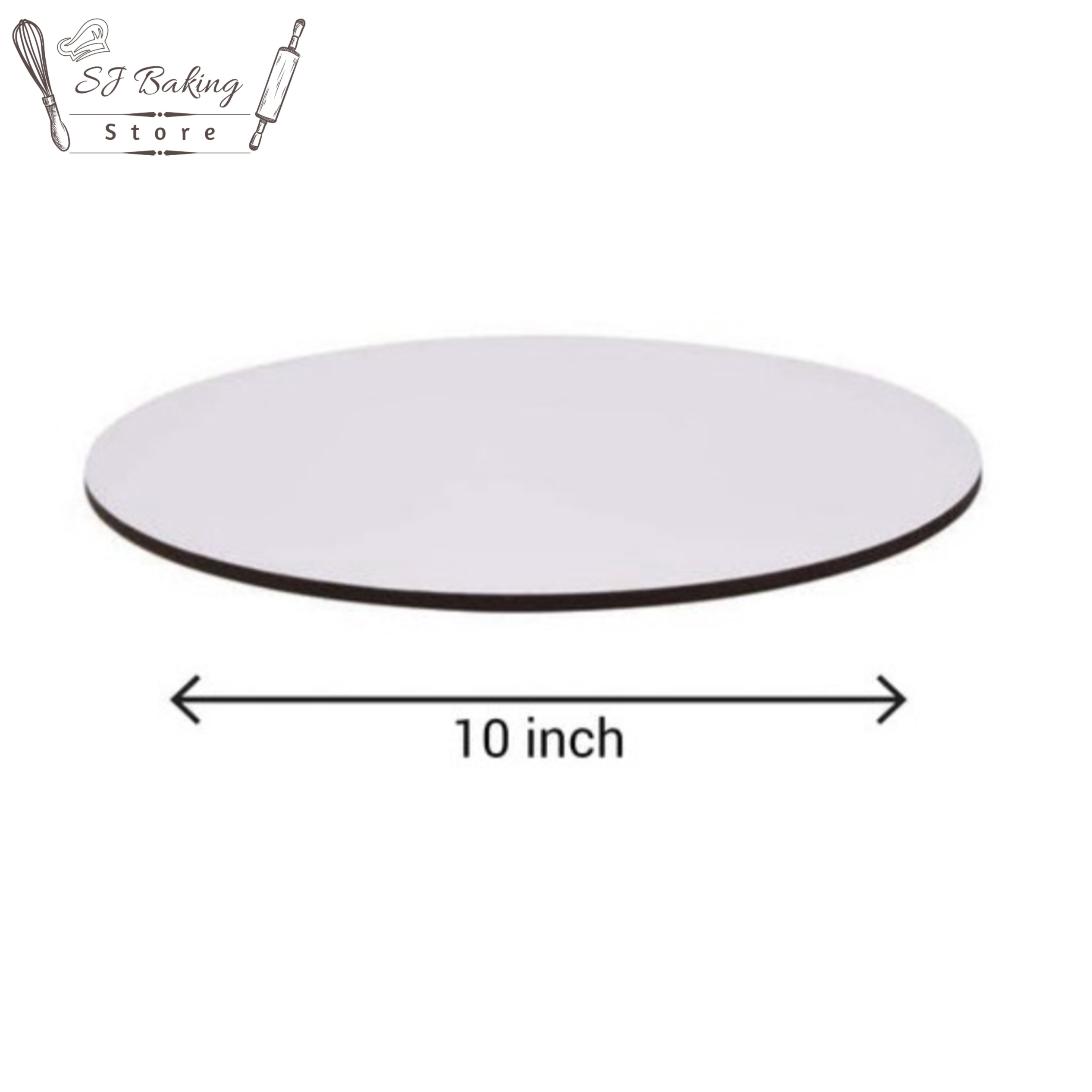 10 Inch White Round Cake Base