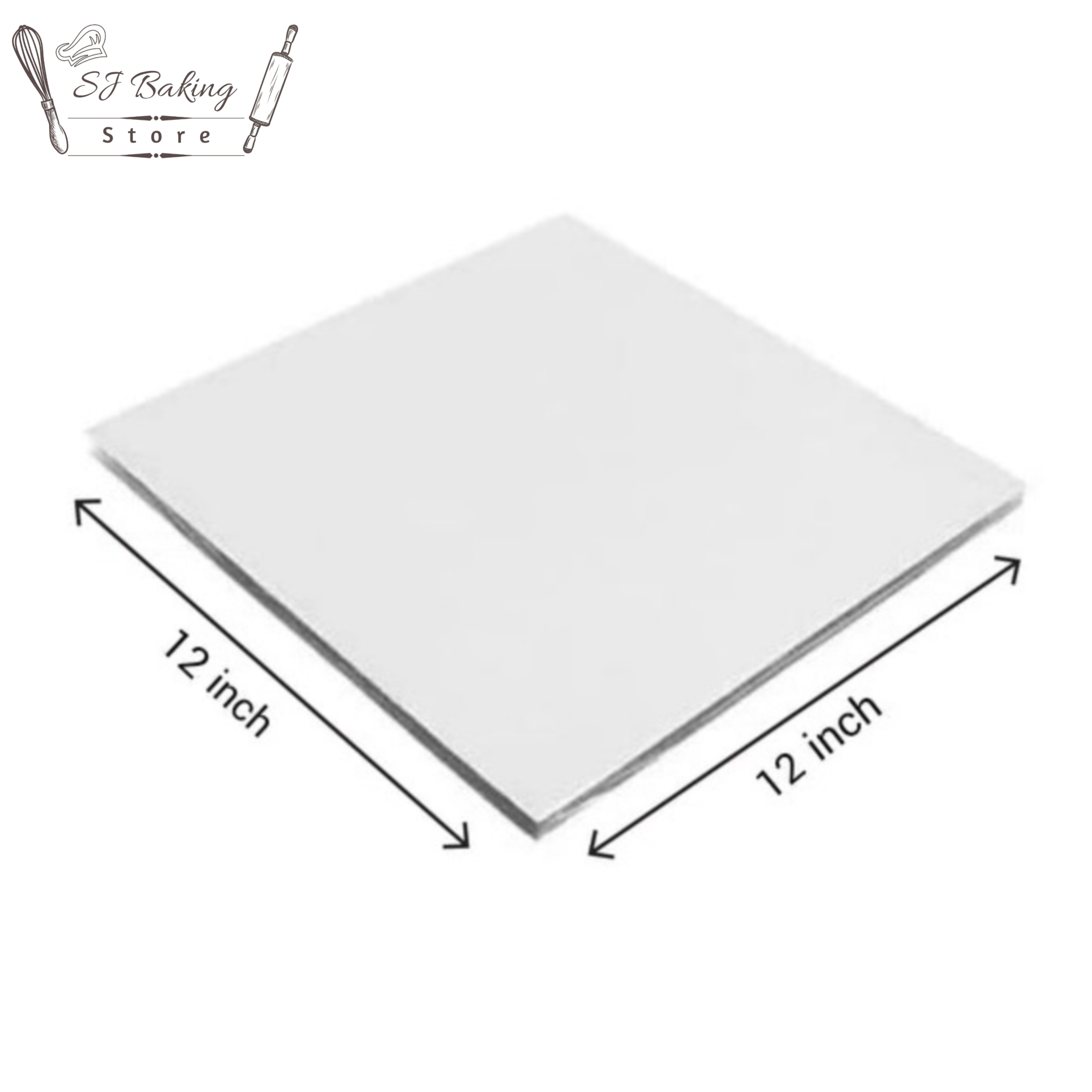 12 Inch White Sqaure Cake Base