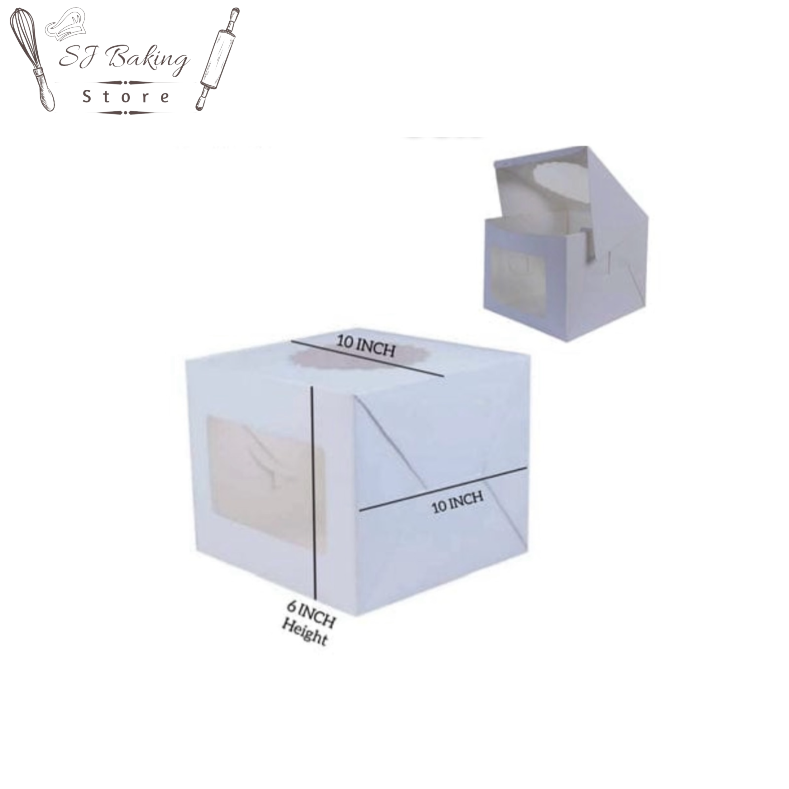 10*10*6 White Window Cake Box