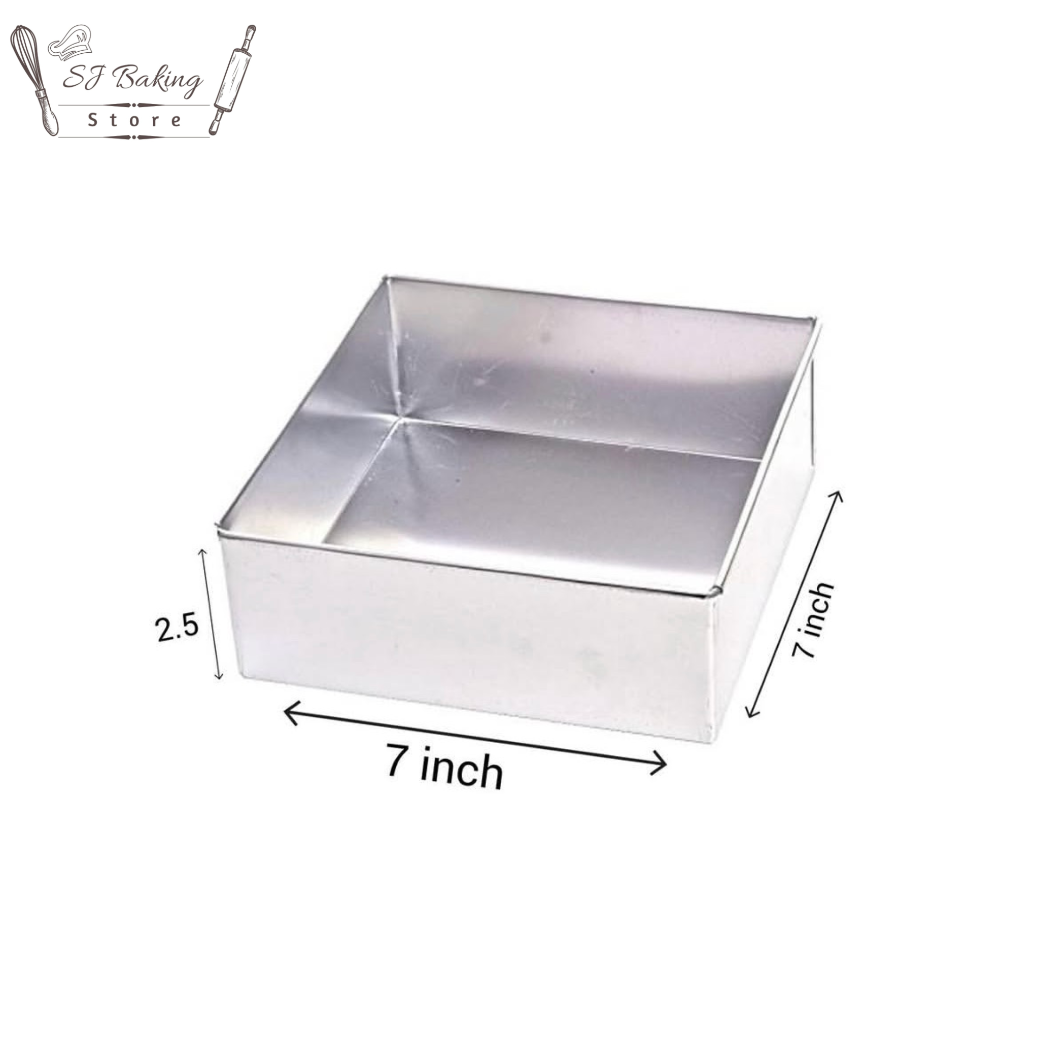 7 Inch Silver Sqaure Cake Pan