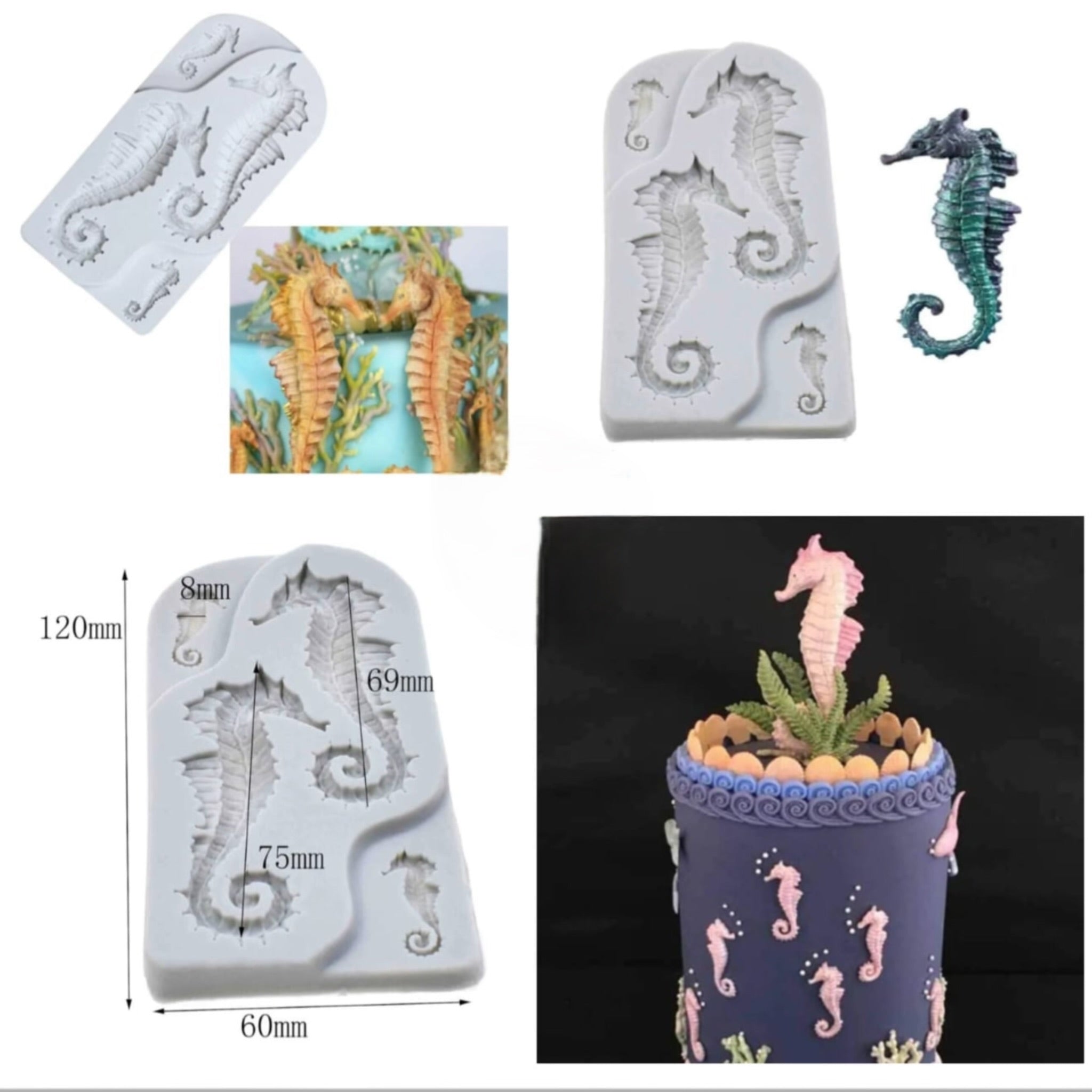 Seahorse- Shaped Silicone Fondant Mold