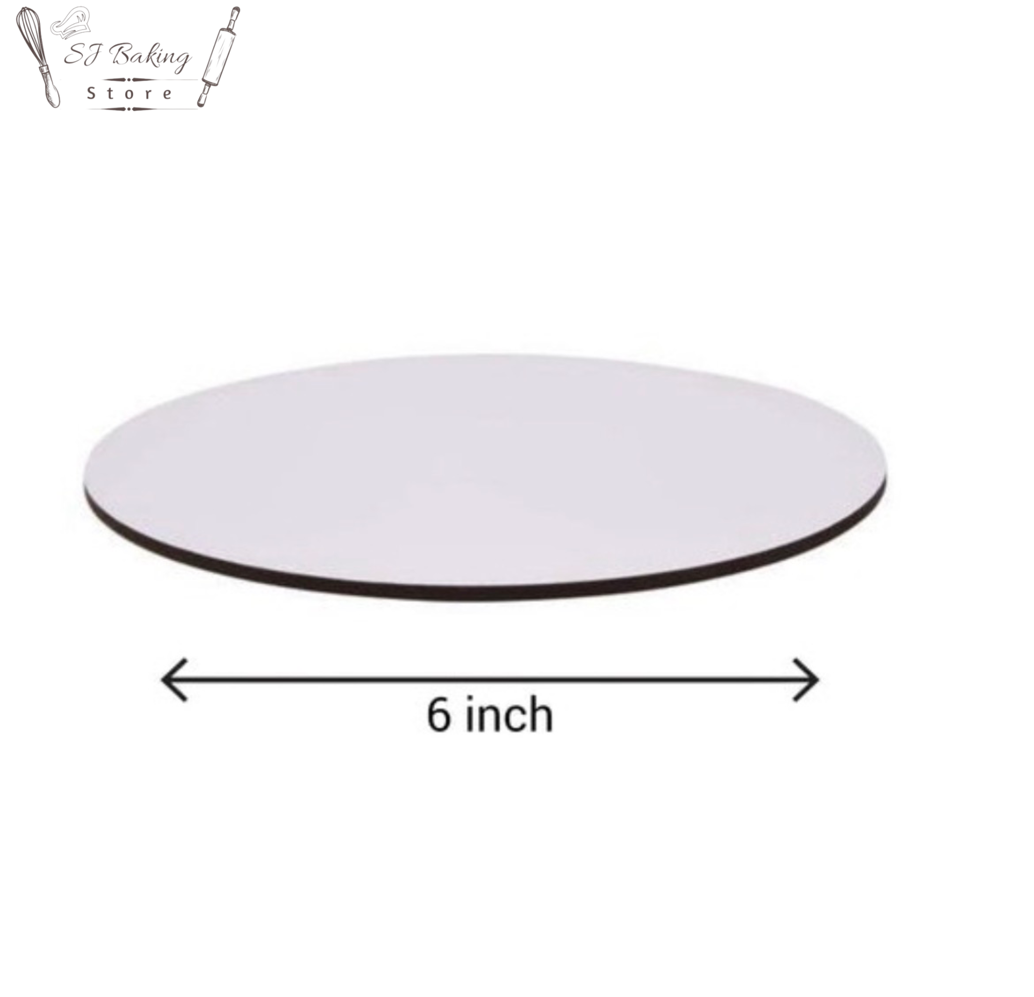 6 Inch White Round Cake Base