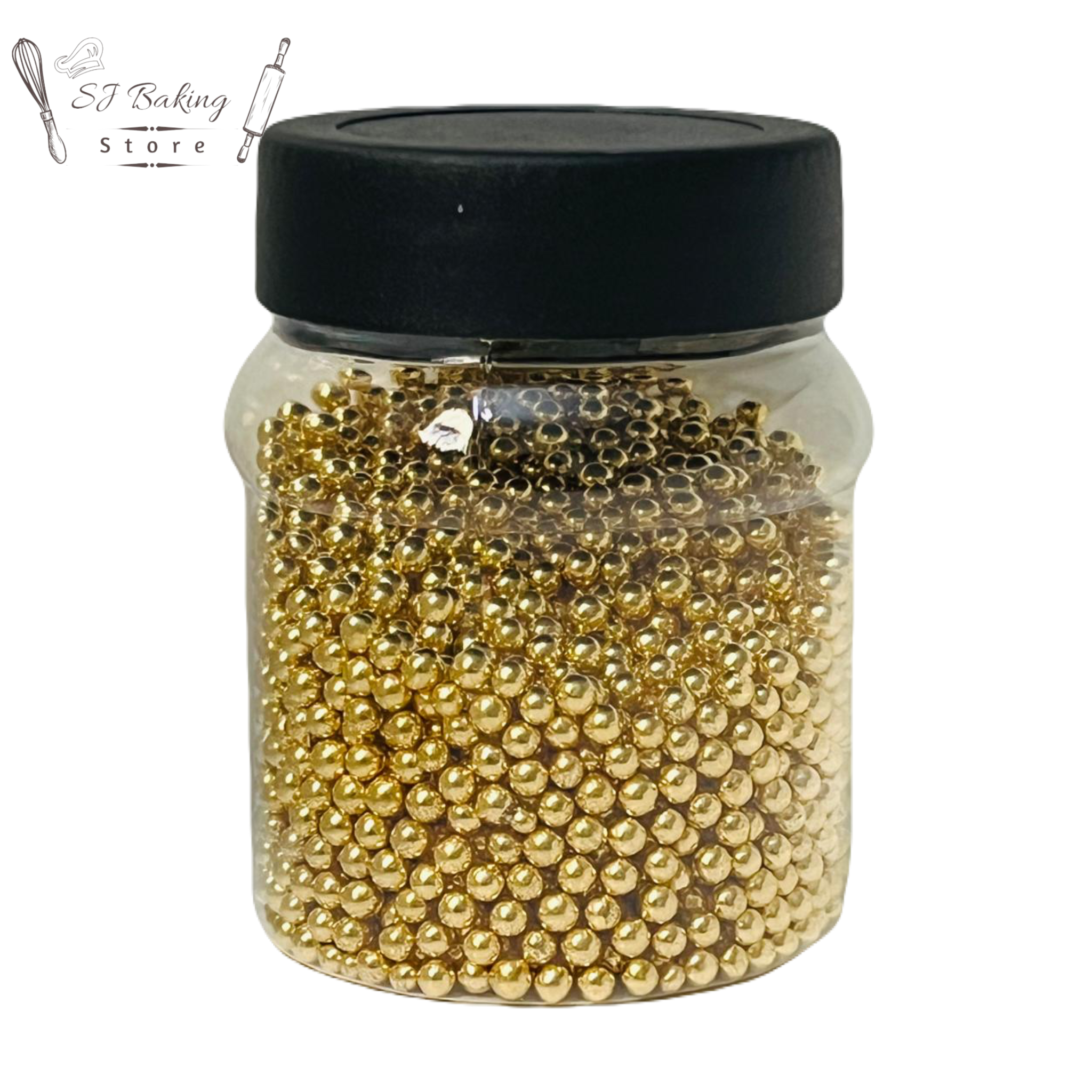 4MM Edible Golden Super Shine Pearls (100gm)