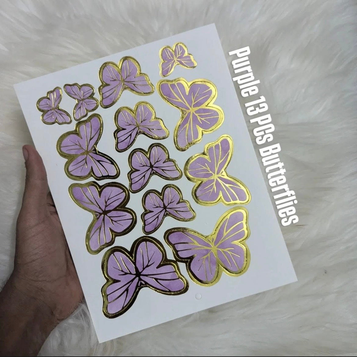 3D Purple Butterflies Pack of 13Pcs