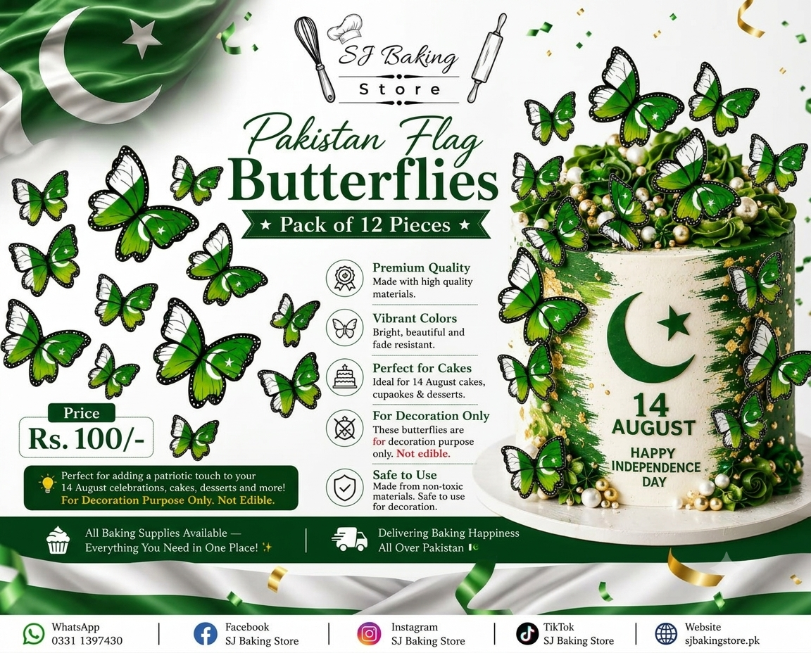 Pakistan Flag Butterflies (Pack of 12)