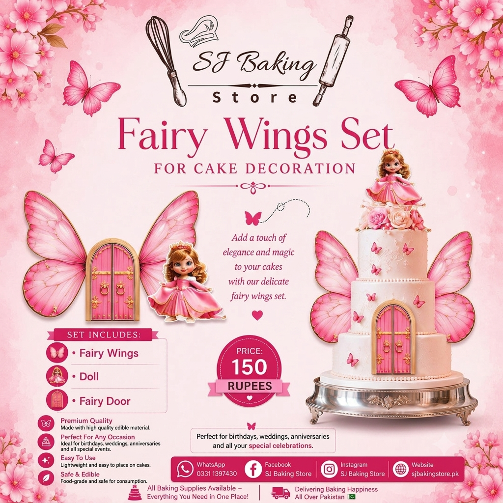 Pink Fairy Wings Set (4Pcs)