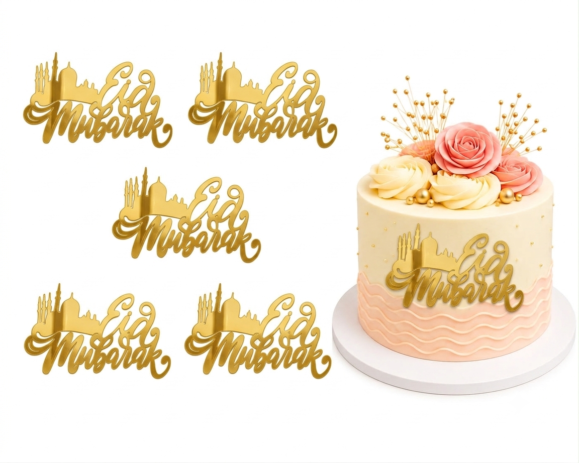 Eid Mubarak Acrylic Tags Pack of 5 (design 2)