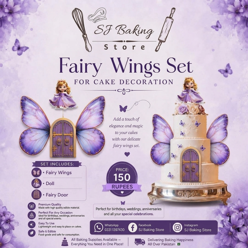 Purple Fairy Wings Set (4Pcs)