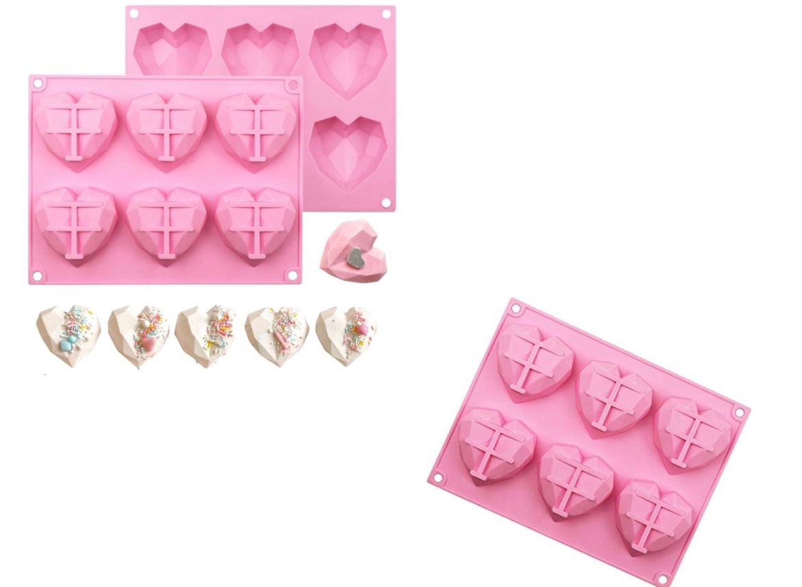 6 Cavity Pinata Heart Shape Silicone Mold