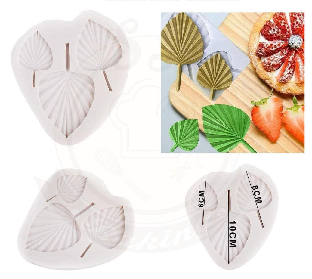 3D 3 Cavity Palm Leaf Silicone Mold