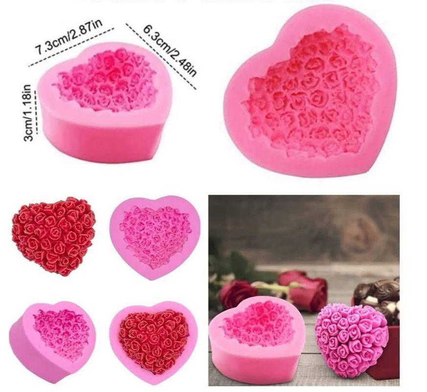 3D Heart Shape Fondant Silicone Mold