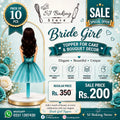 Turquoise Bride Girl Topper For Cake & Bouquet Décor (Pack of 10Pcs)