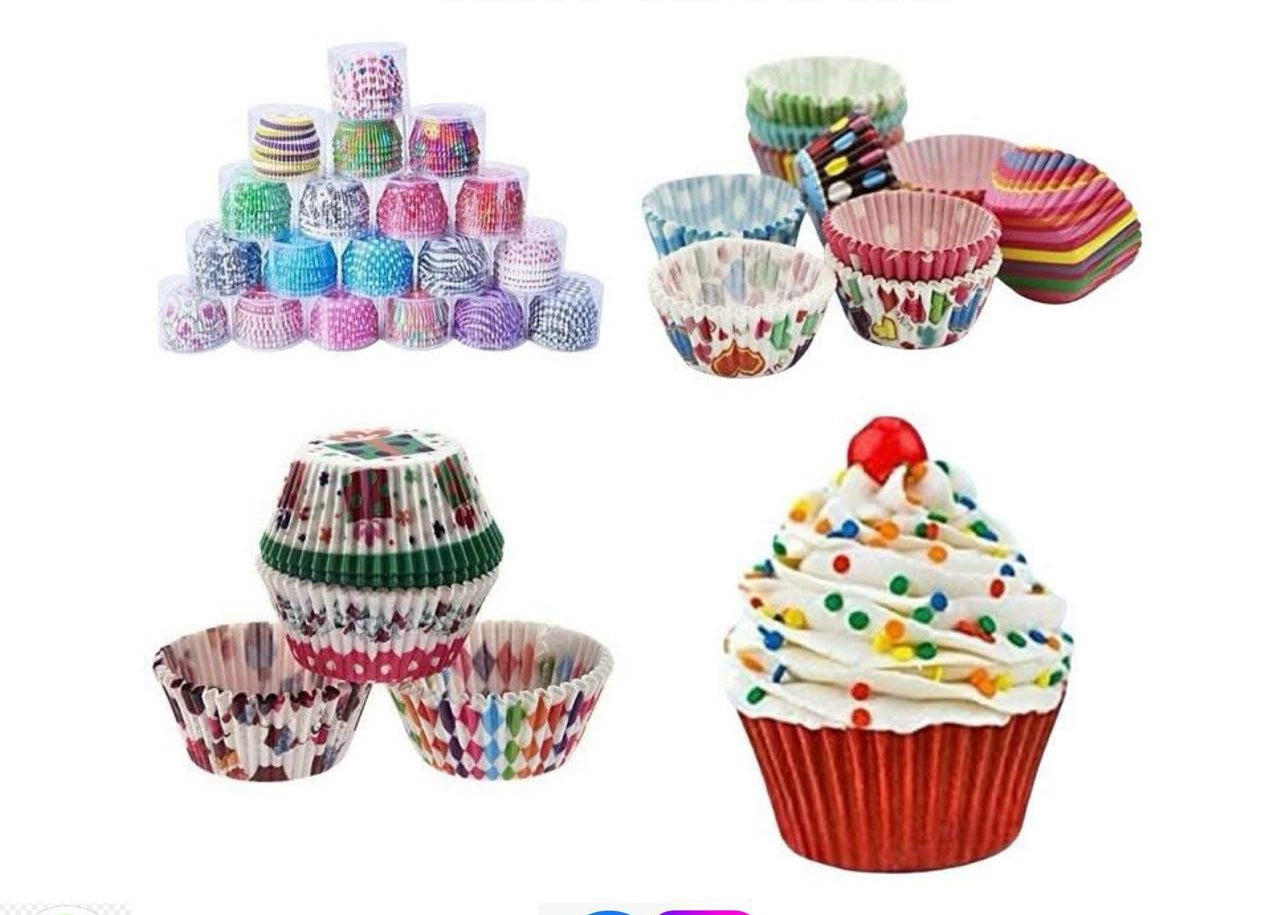 Random Cupcake Liners Baking Cups Mold Paper Muffin Cases Cake décor( Pack of 100Pcs)