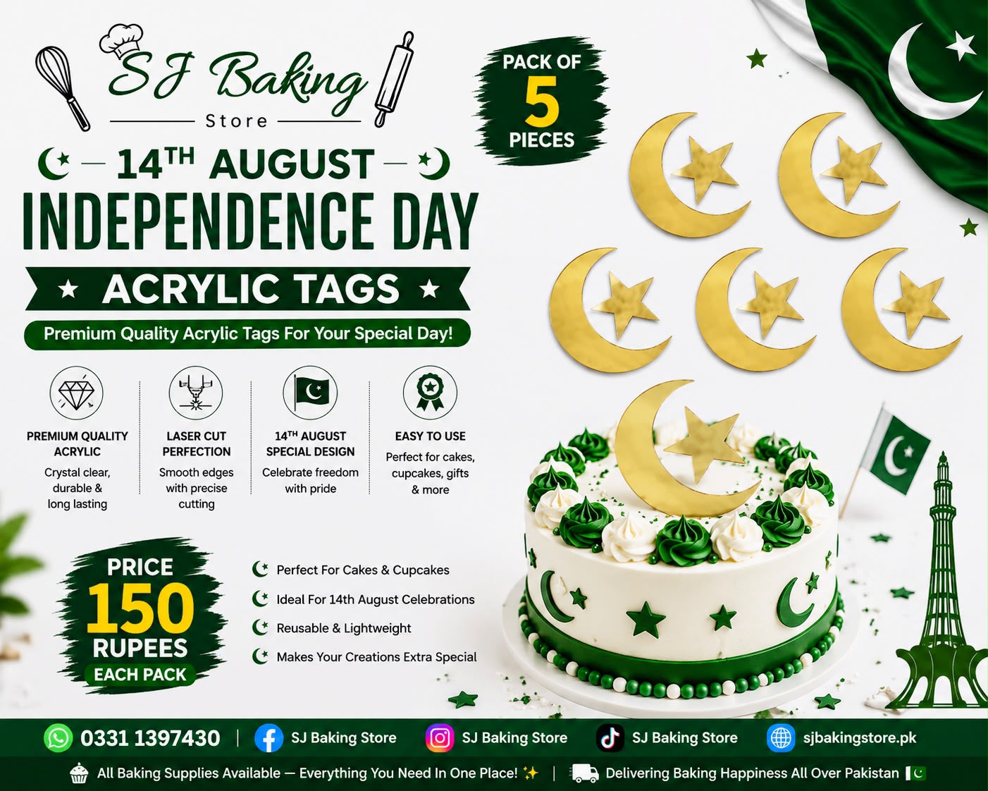 Independence Day Acrylic Tags (Pack of)