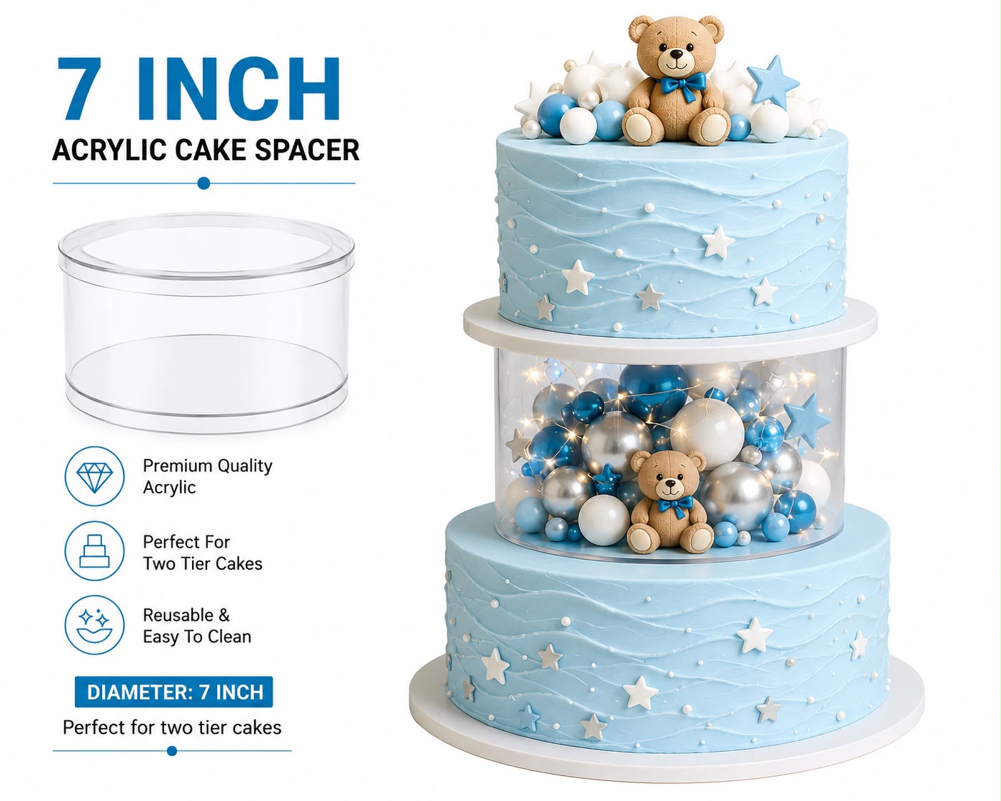 Acrylic Cake Spacer (7 Inch)