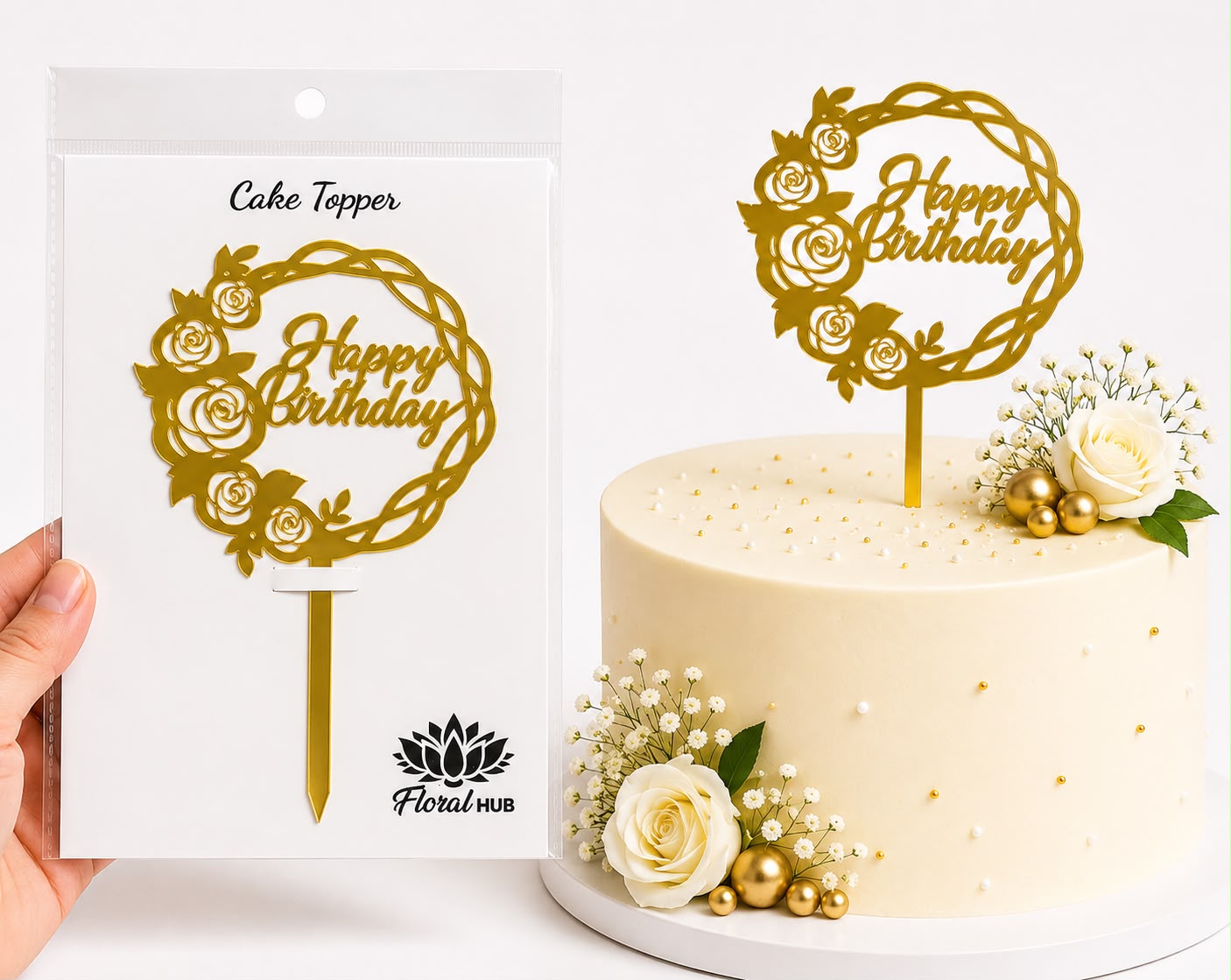 Happy Birthday Acrylic Cake Topper Design 3