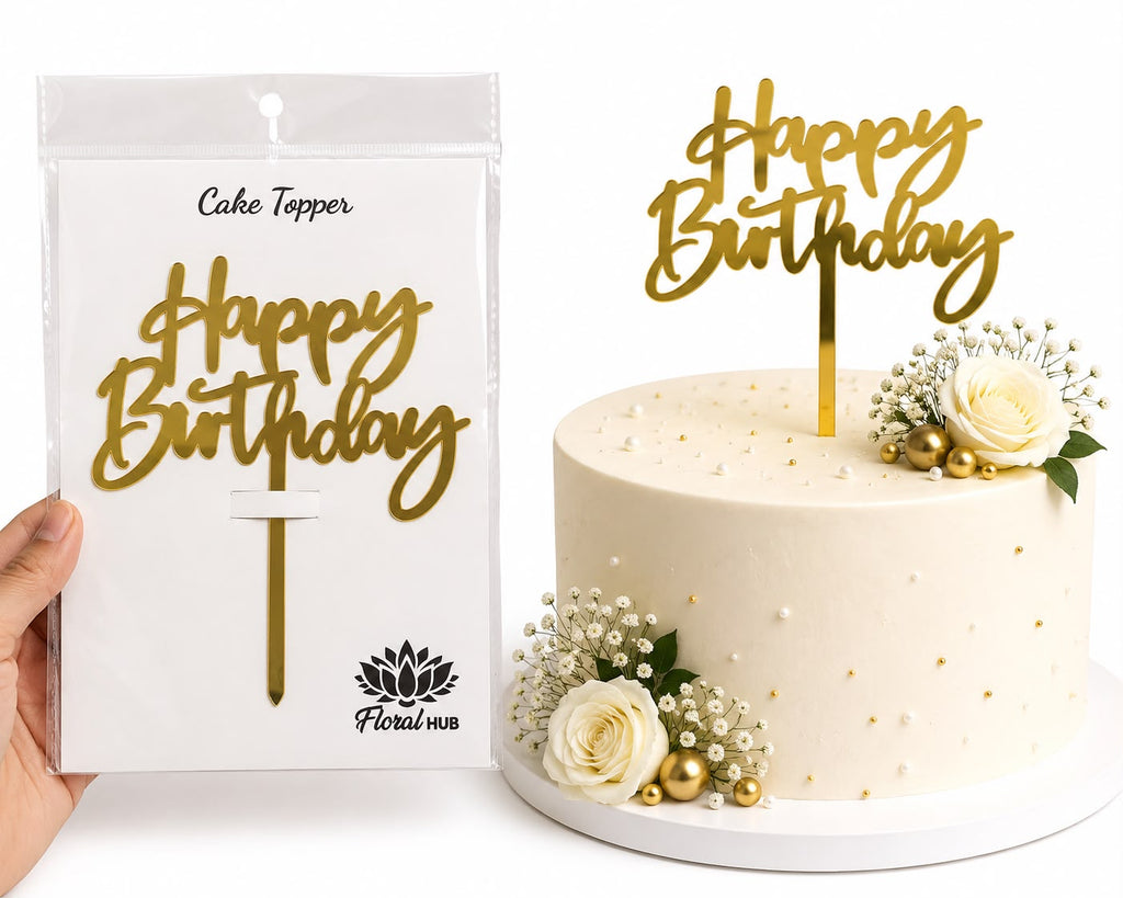 Happy Birthday Acrylic Cake Topper (Design 2)