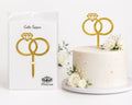 Double Ring Engage Acrylic Cake topper
