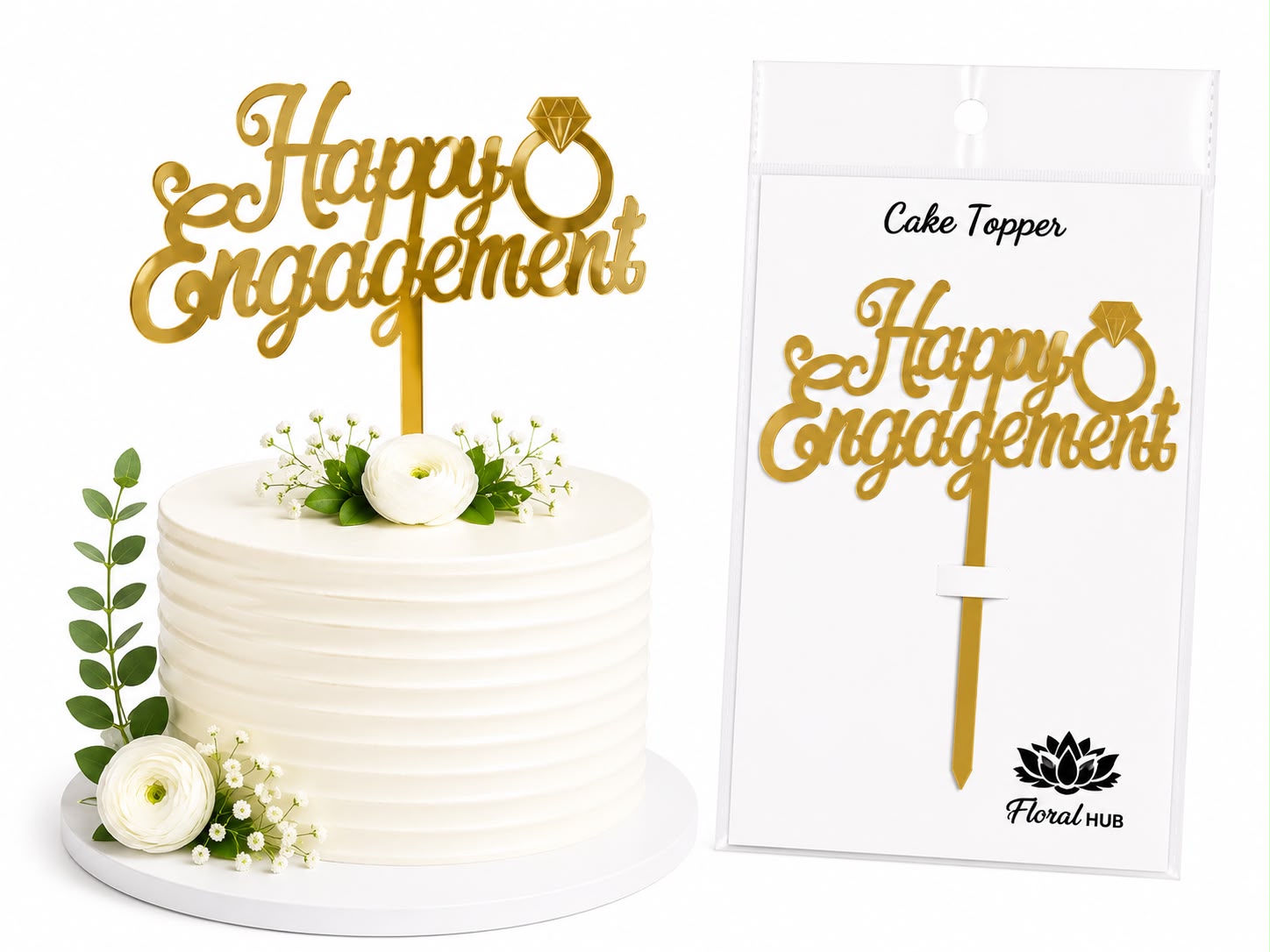 Happy Engagement Acrylic Cake Topper