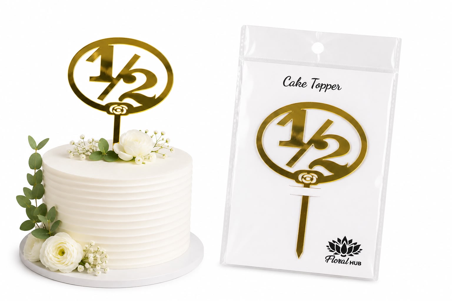 1/2 Acrylic Cake Topper