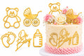 Baby Shower Golden Acrylic Tags Pack of 6