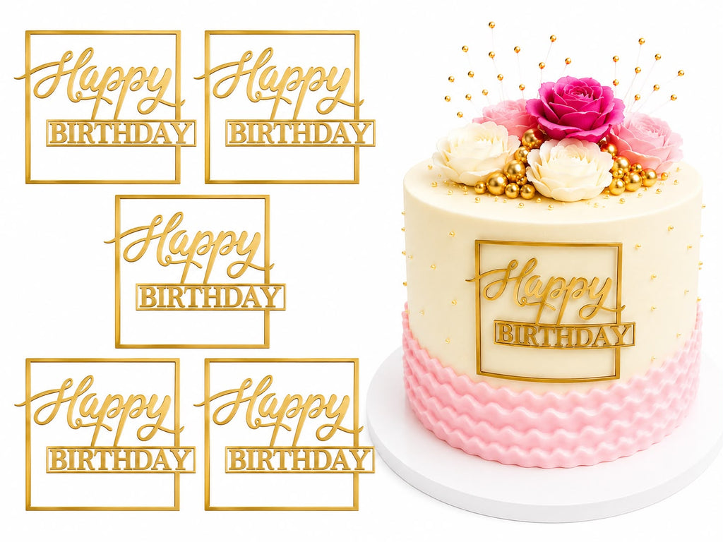 Happy Birthday Acrylic Tag Pack of 5 (design 6)
