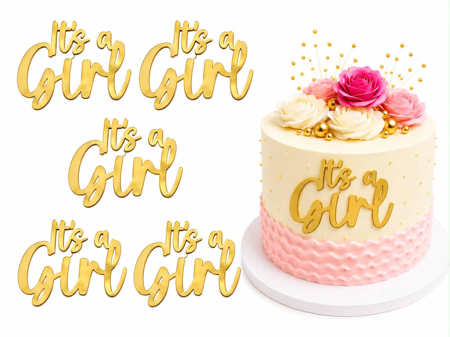 It's a Girl Acrylic tags (pack of 5)