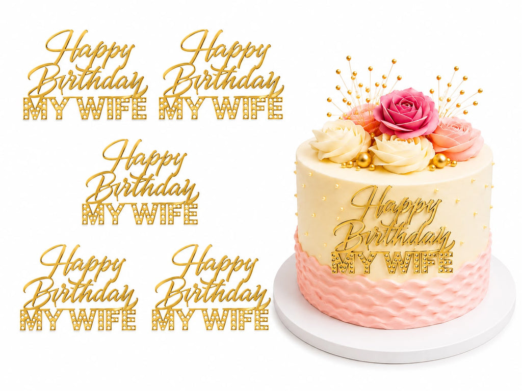 Happy Birthday My Wife Acrylic Tag Pack of 5