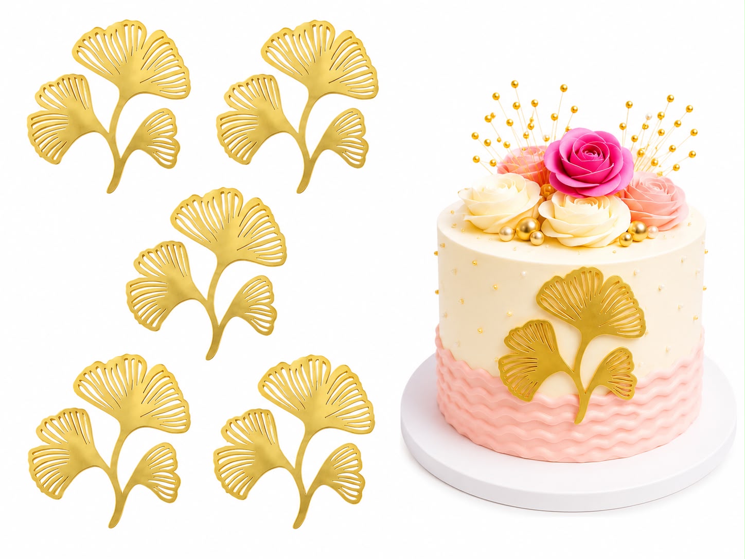 Gingko Leaves Acrylic Tag Pack of 5 ( design 1)