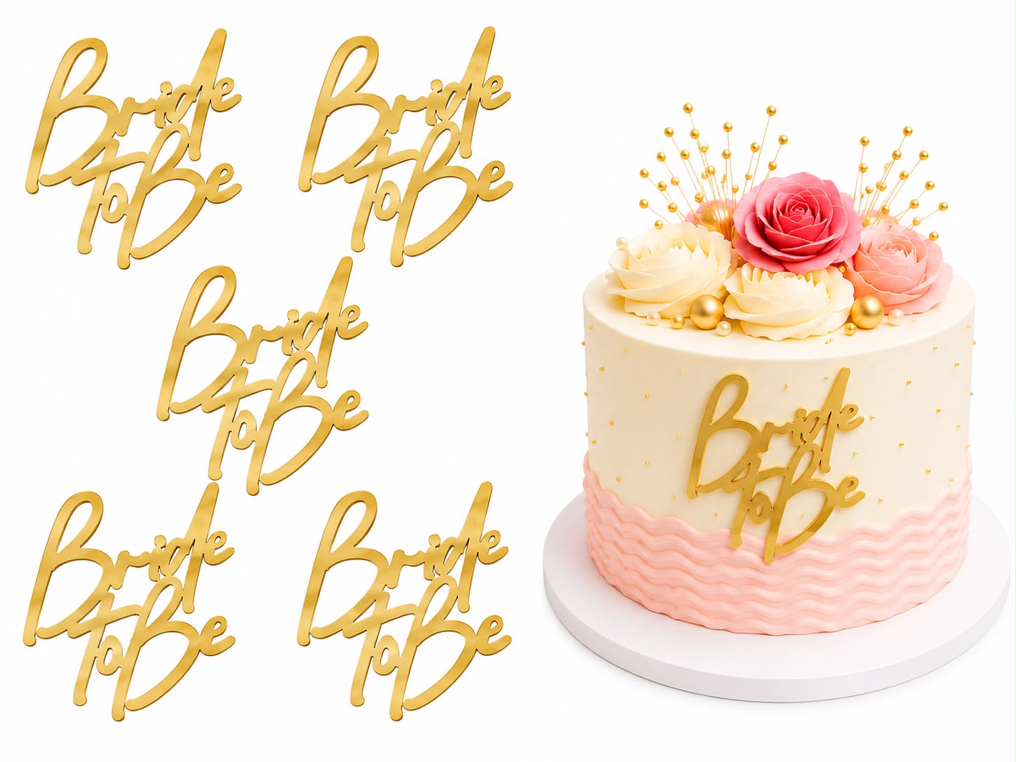 Bride To Be Acrylic Tags Pack of 5 (design 2)