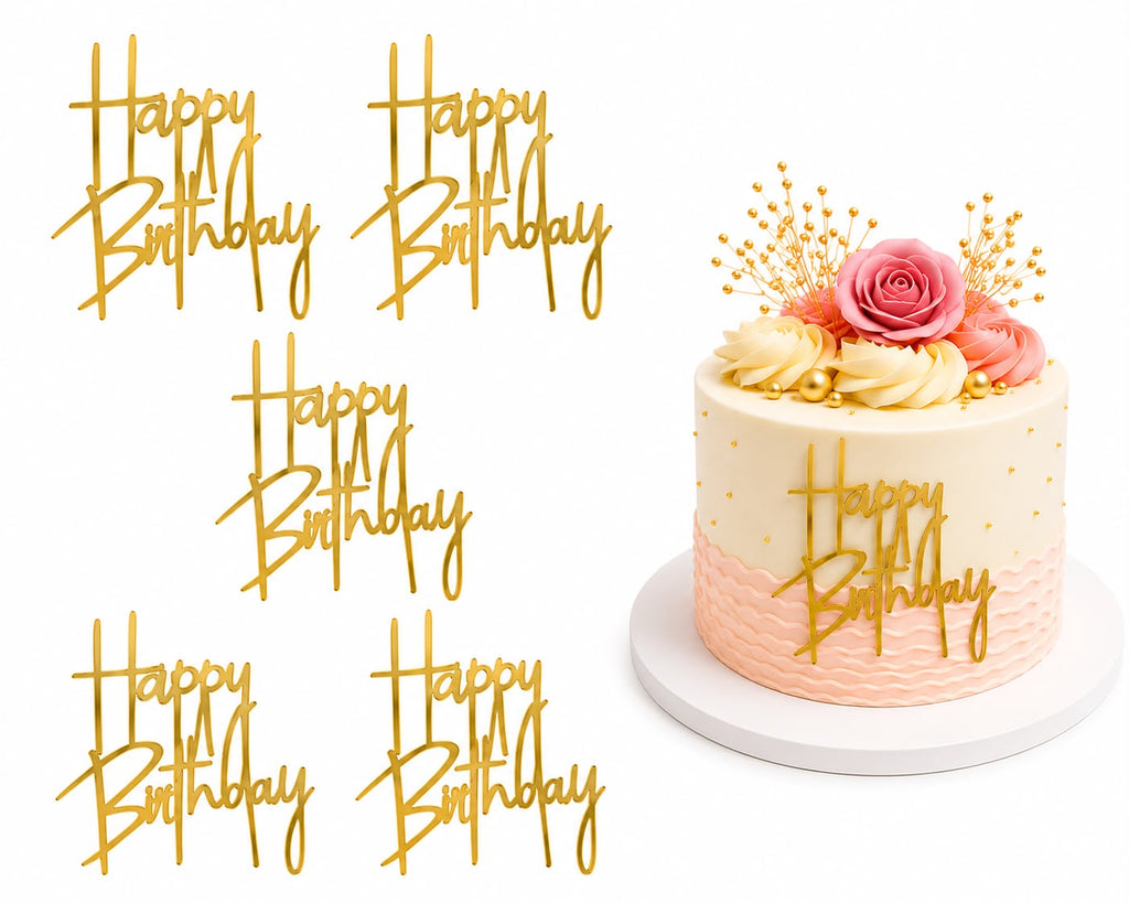 Happy Birthday Acrylic Tag Pack of 5 (design 1)