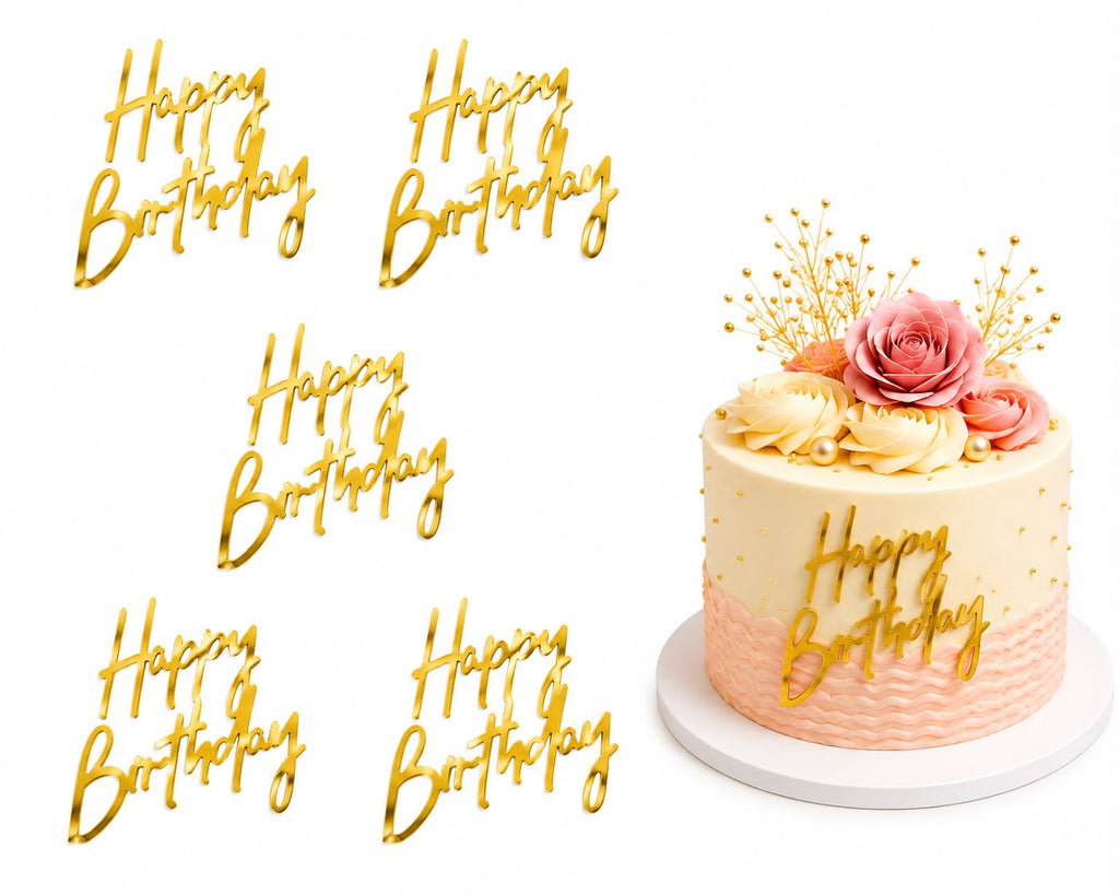 Happy Birthday Acrylic Tag Pack of 5 (design 3)