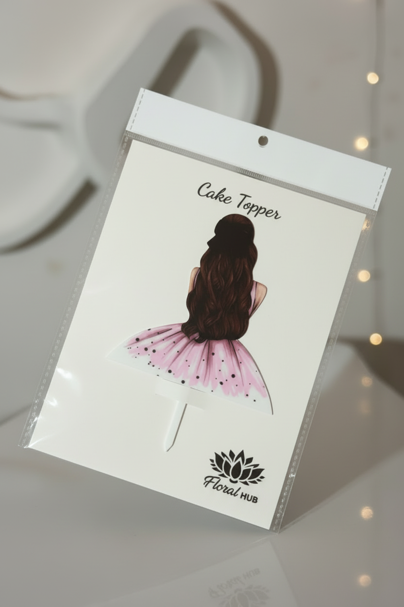 Pink Cake Doll Topper