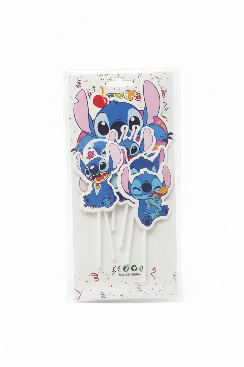 Stich Character Cake Topper (6 Pcs of Pack)