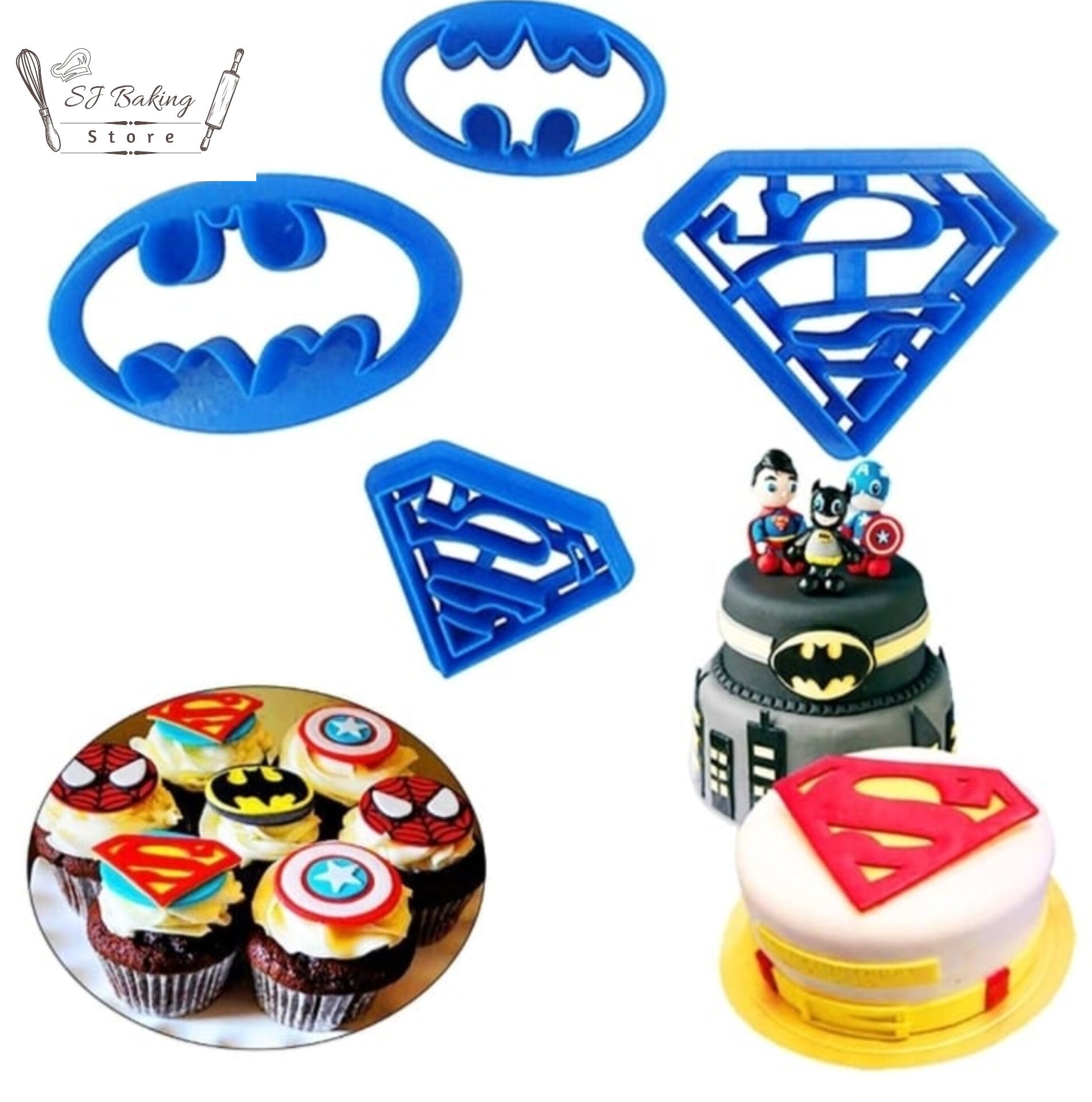 4pcs Batman & Superman Cookie Cutter