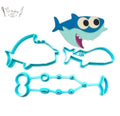 3pcs Baby Shark Fondant Cutter