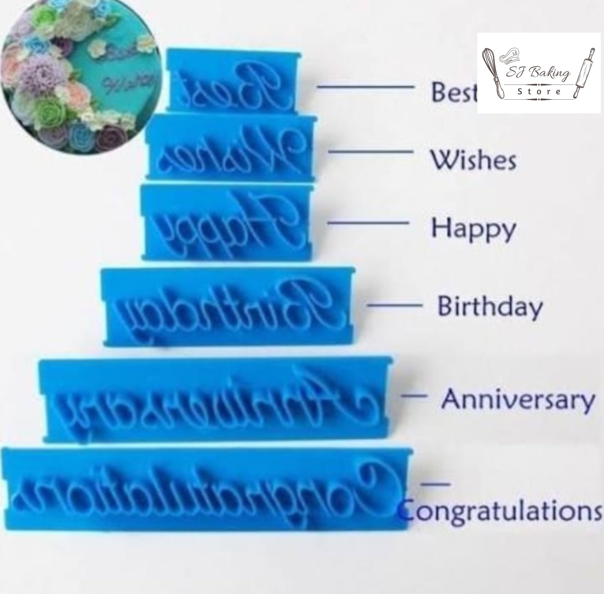 6pcs Best Wishes Cutter Set