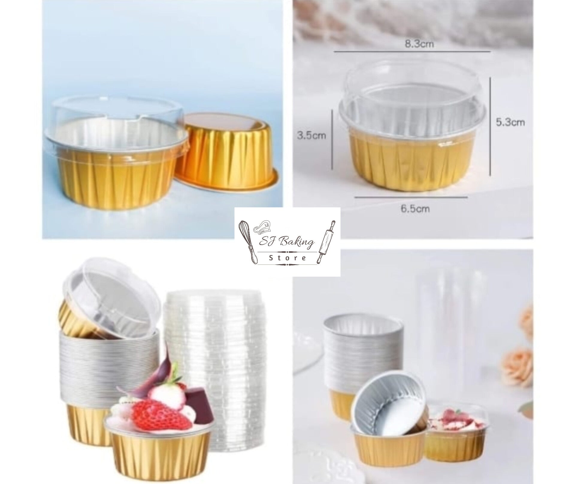 Aluminum Round Foil Dessert & Cupcake Box (10pcs)