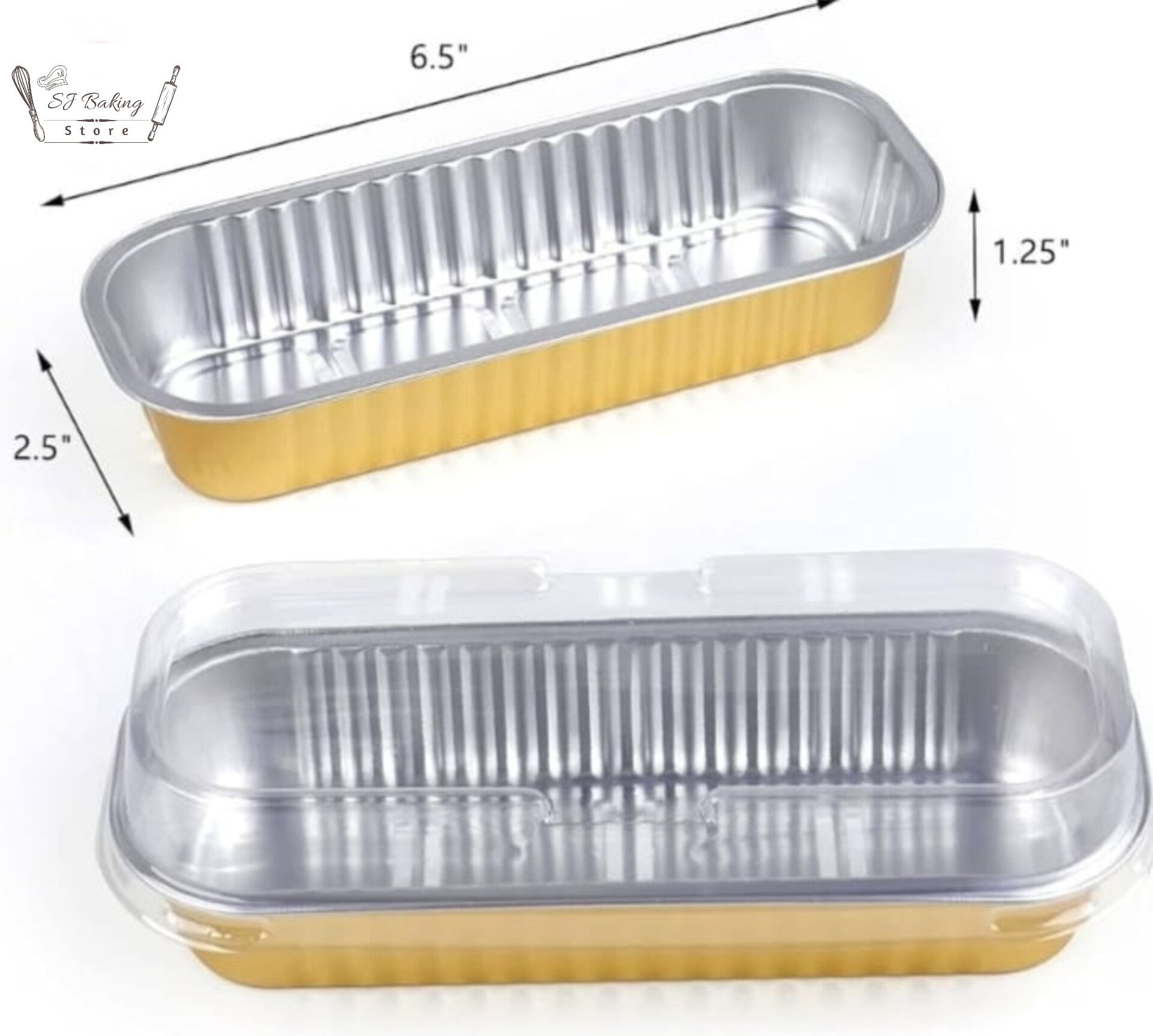 Yellow Aluminum Foil Loaf Cake Box (10pcs)