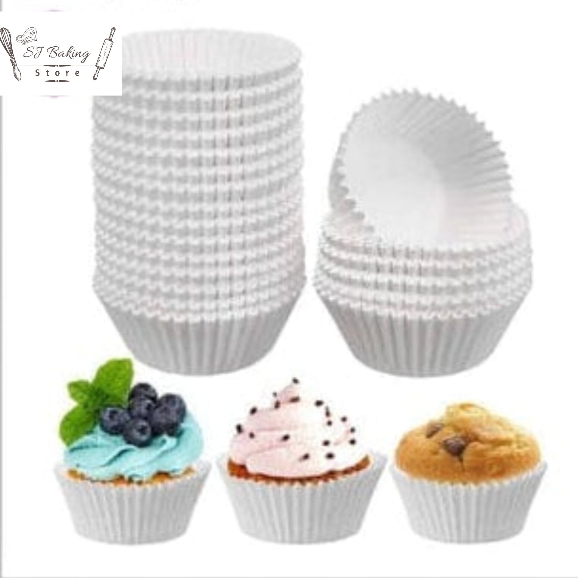 100pcs White Cupcake Liner